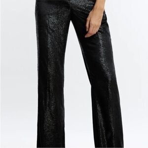 BCBGMaxAzria Shimmering Black Wide Leg Pants
